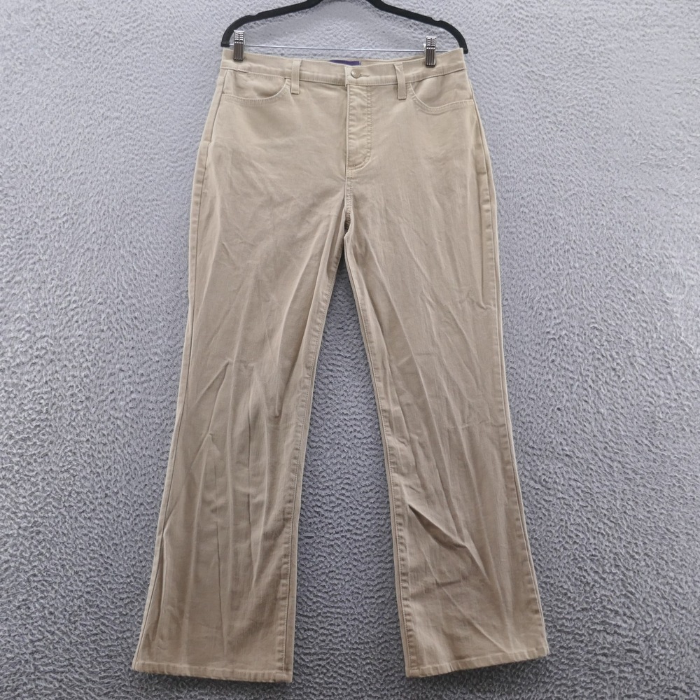 NYDJ Not Your Daughters Womens 12 Tan Straight Leg Jeans‎ Lift Tuck Technology